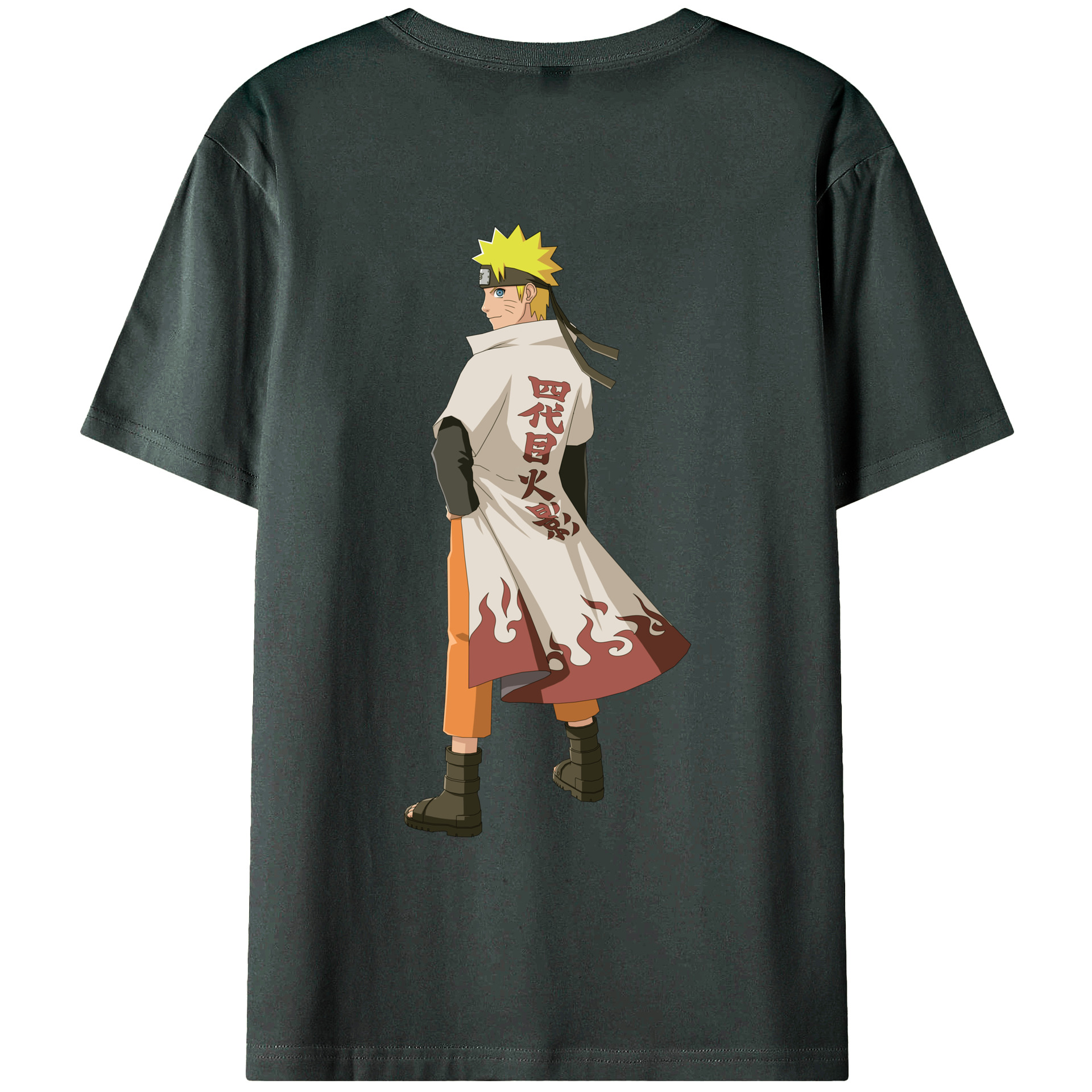 （画像用） NARUTO -ナルト- うずまき ナルト Uzumaki Naruto 綿100％ メンズ半袖Tシャツ（バックプリント） 通気性
